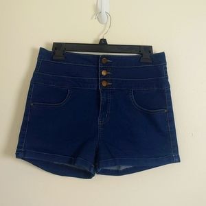 Button Waist High Rise Shorts